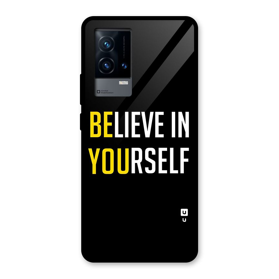 Believe In Yourself Black Glass Back Case for iQOO 9 5G