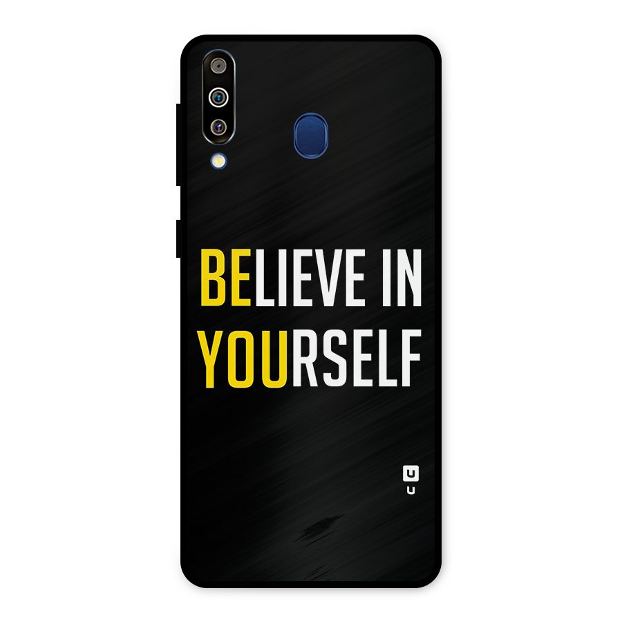 Believe In Yourself Black Metal Back Case for Galaxy M30