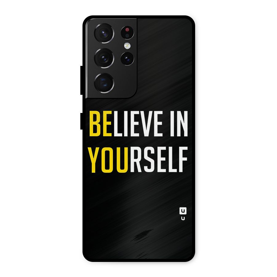 Believe In Yourself Black Metal Back Case for Galaxy S21 Ultra 5G