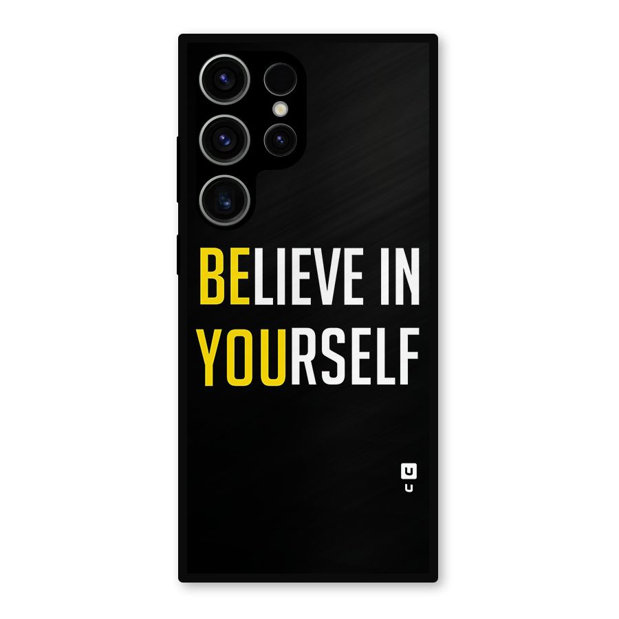 Believe In Yourself Black Metal Back Case for Galaxy S23 Ultra