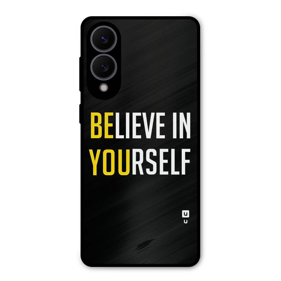 Believe In Yourself Black Metal Back Case for Galaxy S25 Edge