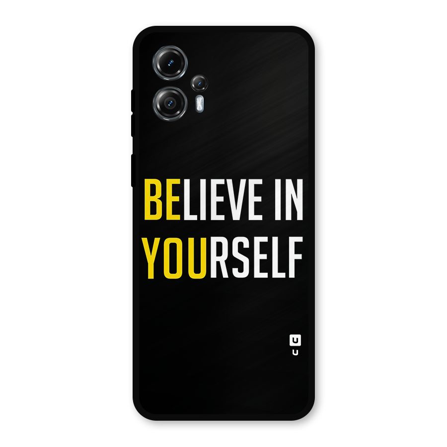 Believe In Yourself Black Metal Back Case for Moto G13