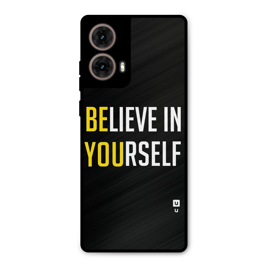 Believe In Yourself Black Metal Back Case for Moto G85
