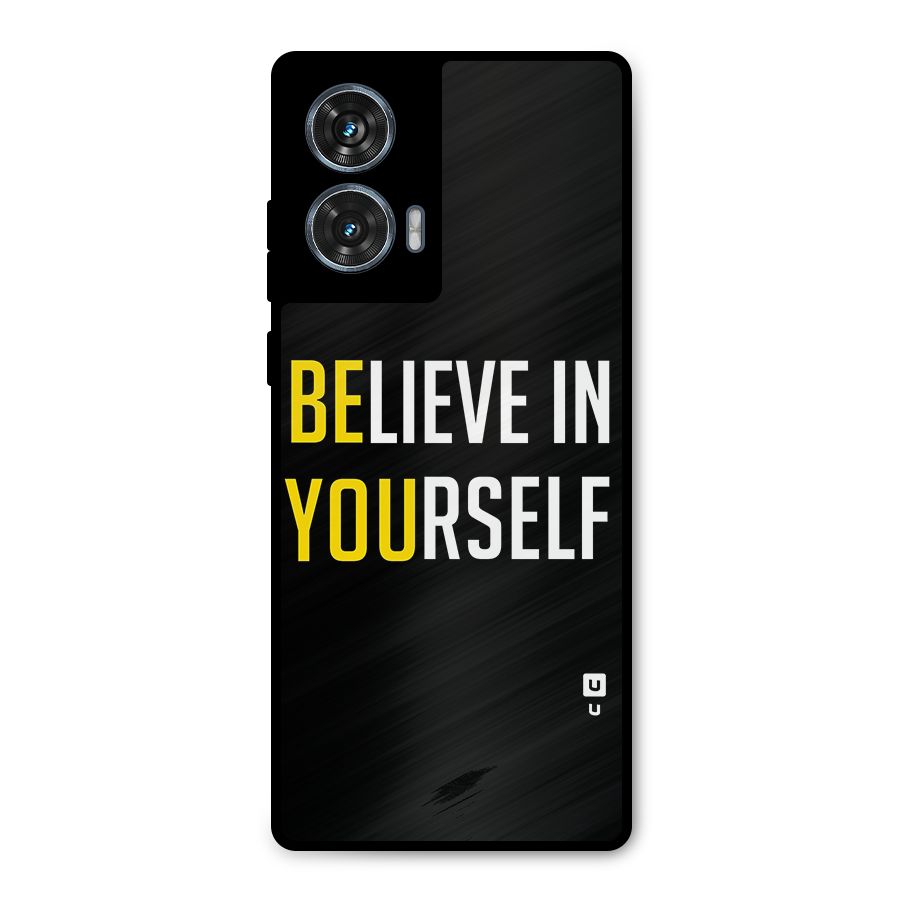 Believe In Yourself Black Metal Back Case for Motorola G96