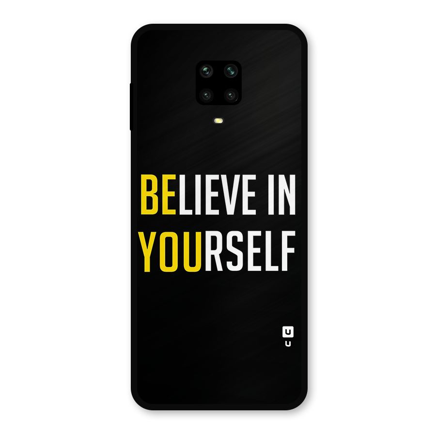 Believe In Yourself Black Metal Back Case for Poco M2 Pro