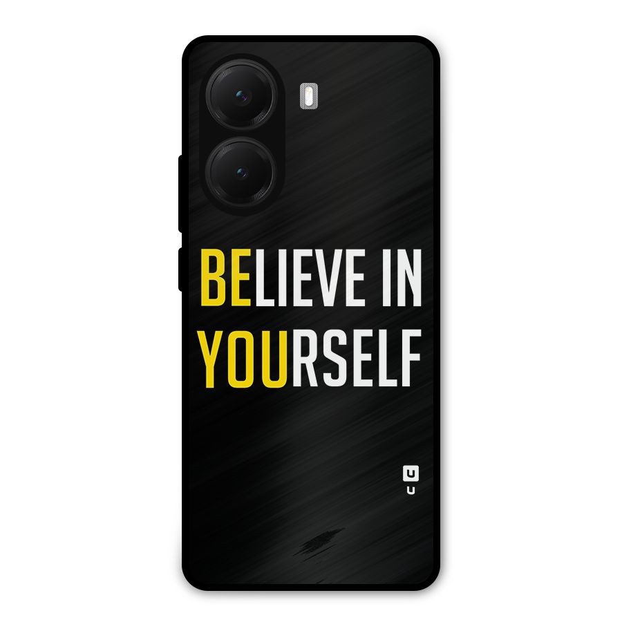 Believe In Yourself Black Metal Back Case for Poco X7 Pro