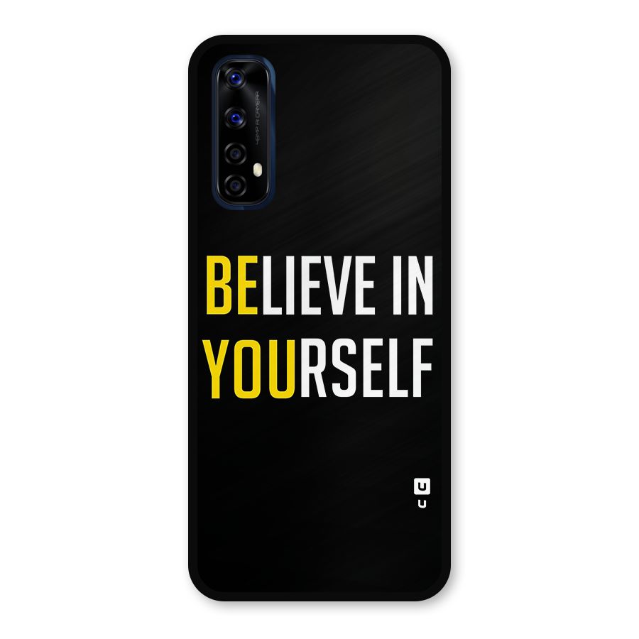 Believe In Yourself Black Metal Back Case for Realme Narzo 20 Pro