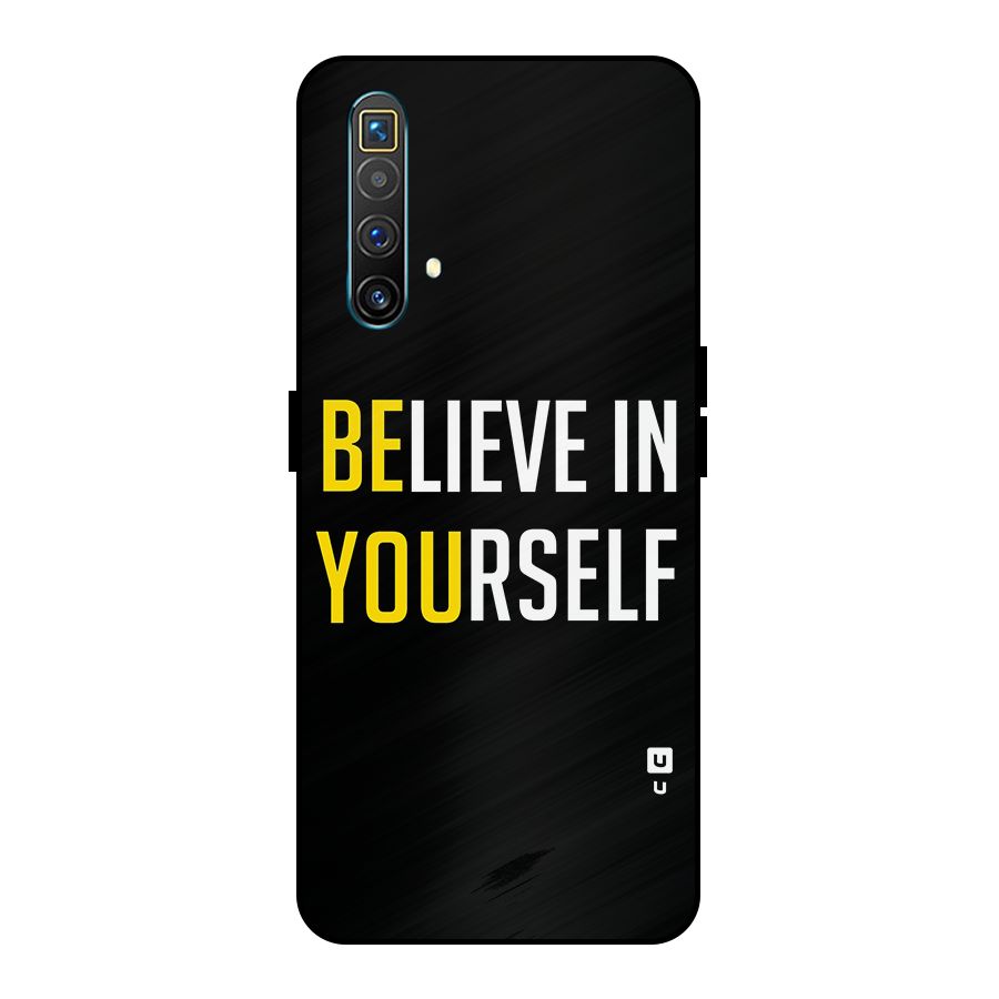 Believe In Yourself Black Metal Back Case for Realme X3