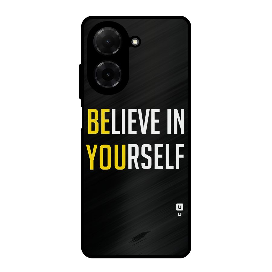 Believe In Yourself Black Metal Back Case for Redmi A5 4G