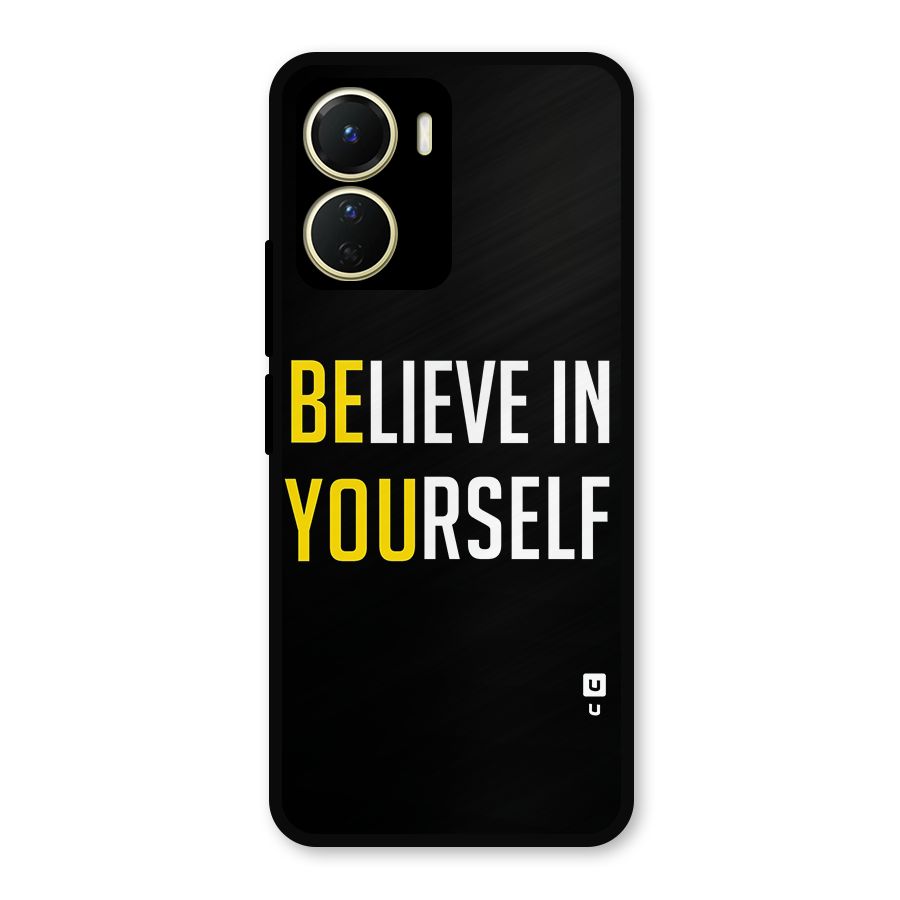 Believe In Yourself Black Metal Back Case for Vivo T2x
