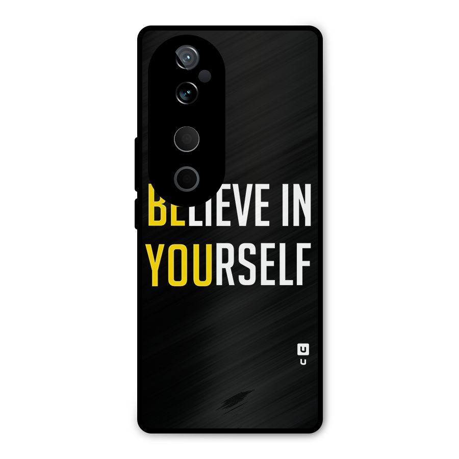Believe In Yourself Black Metal Back Case for Vivo T3 Ultra