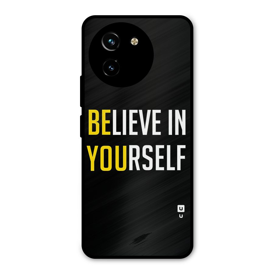 Believe In Yourself Black Metal Back Case for Vivo T3x
