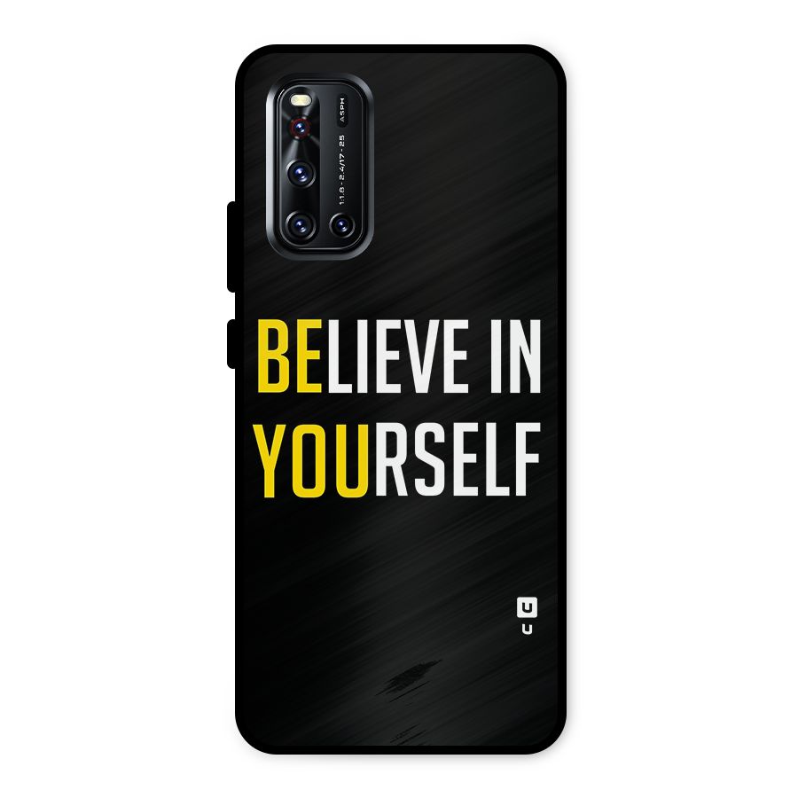 Believe In Yourself Black Metal Back Case for Vivo V19