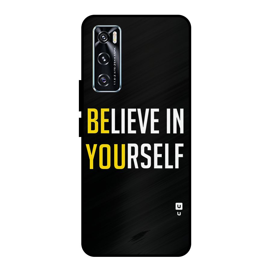 Believe In Yourself Black Metal Back Case for Vivo V20 SE