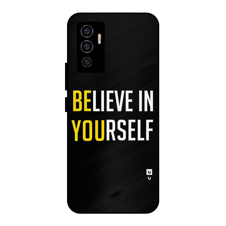 Believe In Yourself Black Metal Back Case for Vivo V23e