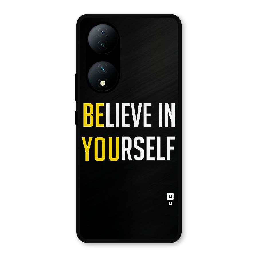 Believe In Yourself Black Metal Back Case for Vivo Y100a