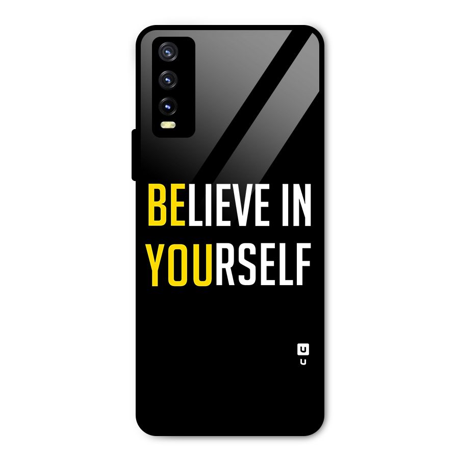 Believe In Yourself Black Metal Back Case for Vivo Y20g