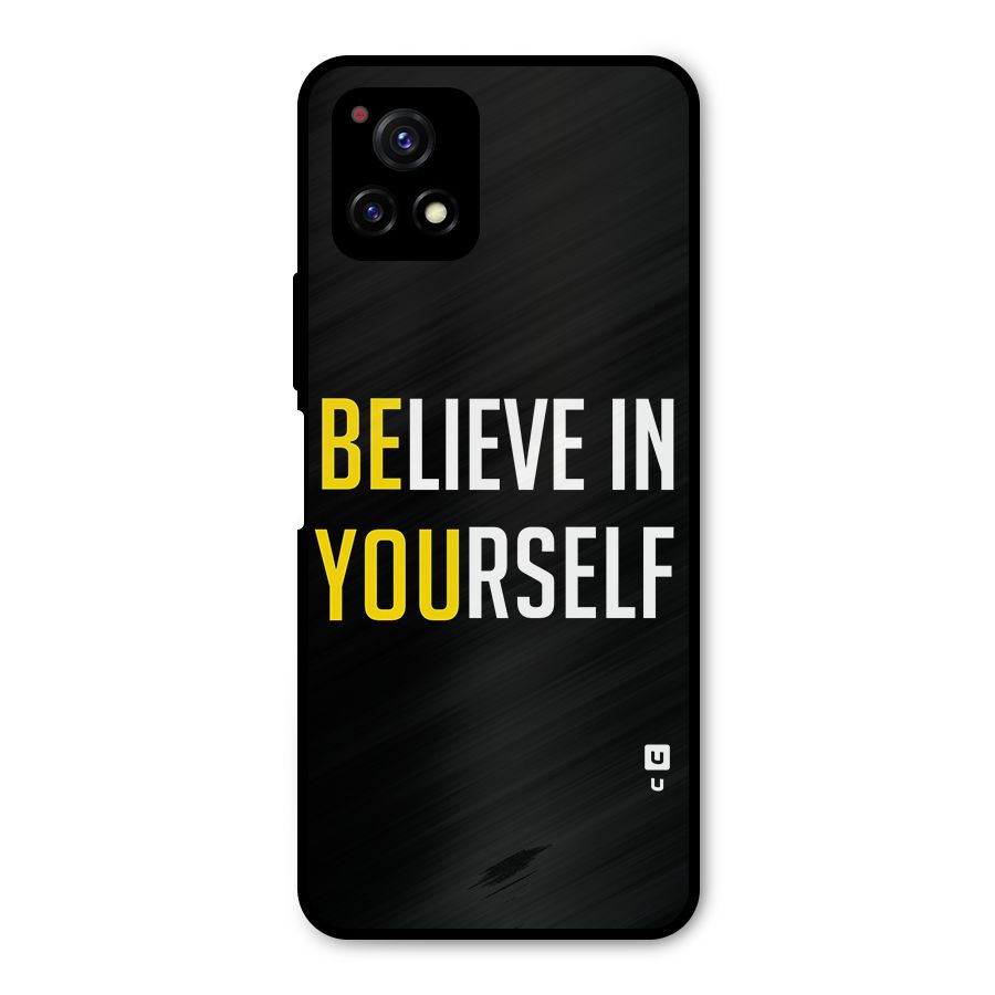Believe In Yourself Black Metal Back Case for Vivo Y72 5G