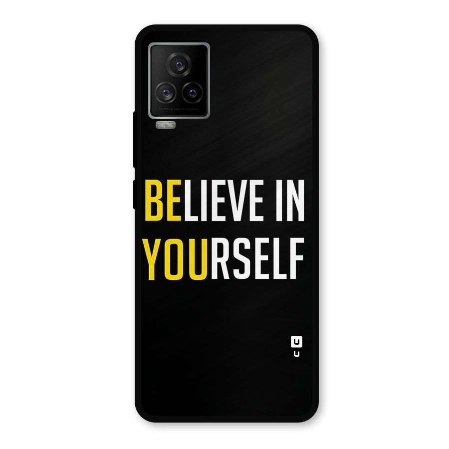 Believe In Yourself Black Metal Back Case for iQOO 7 Legend 5G