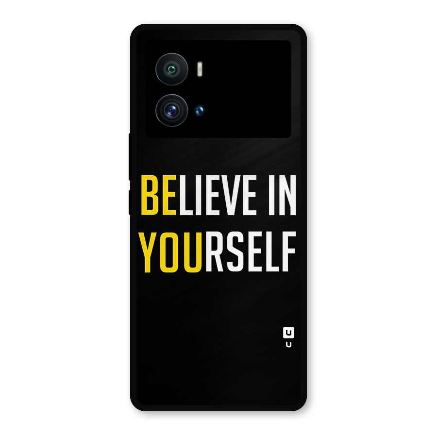 Believe In Yourself Black Metal Back Case for iQOO 9 Pro