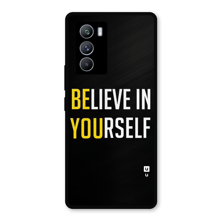 Believe In Yourself Black Metal Back Case for iQOO 9 SE