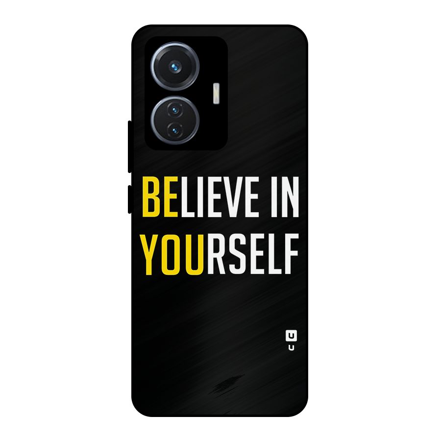 Believe In Yourself Black Metal Back Case for iQOO Z6 44W
