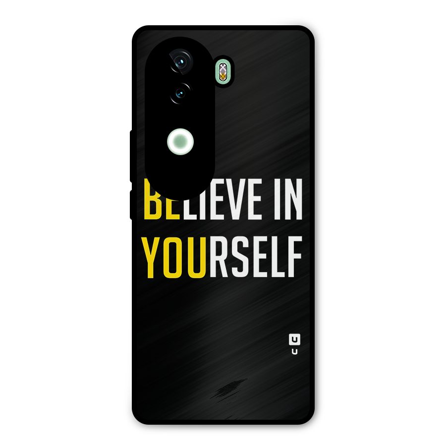 Believe In Yourself Black Metal Back Case for iQOO Z9s