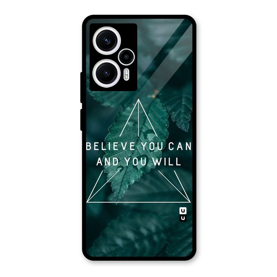 Believe You Can Motivation Glass Back Case for Poco F5