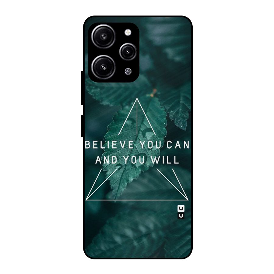 Believe You Can Motivation Glass Back Case for Redmi 12 4G