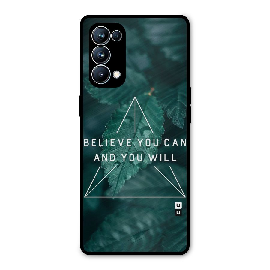 Believe You Can Motivation Metal Back Case for Oppo Reno5 Pro 5G