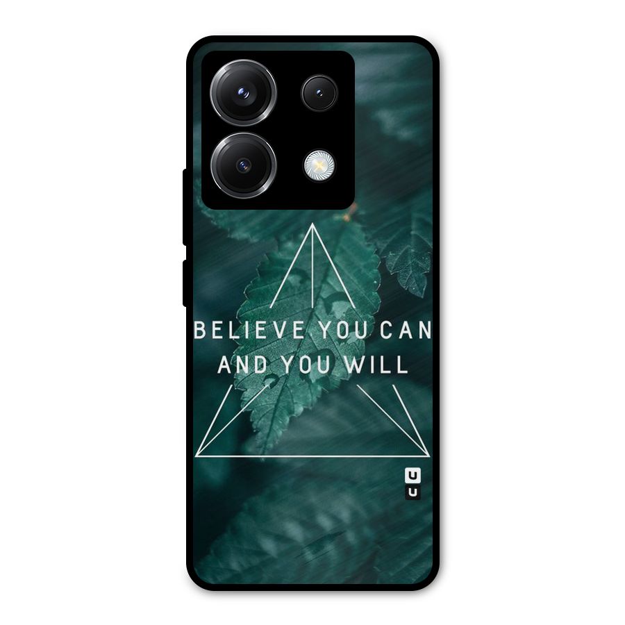 Believe You Can Motivation Metal Back Case for Poco X6