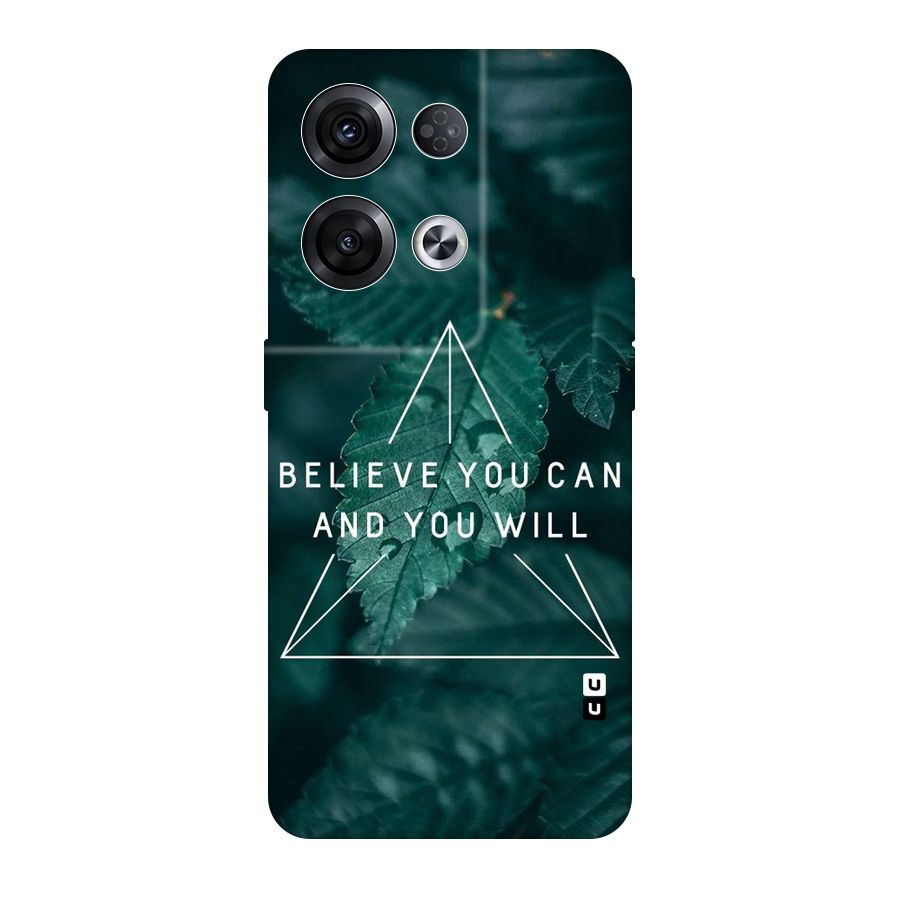 Believe You Can Motivation Original Polycarbonate Back Case for Oppo Reno8 Pro 5G