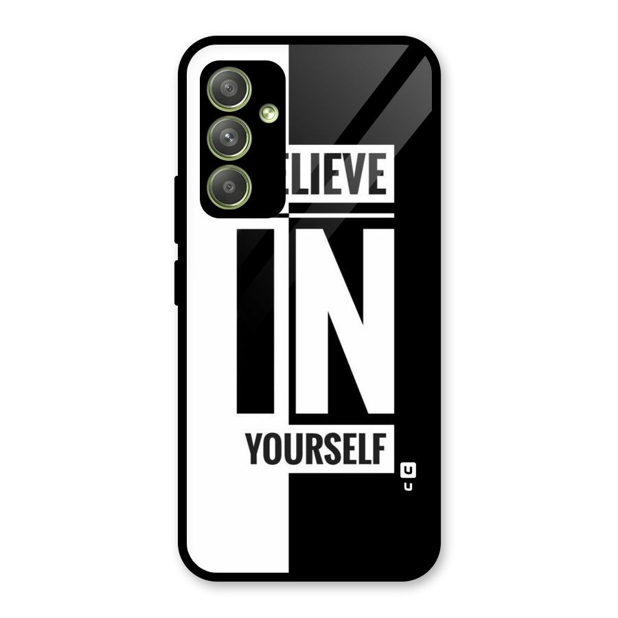 Believe Yourself Black Glass Back Case for Galaxy A54