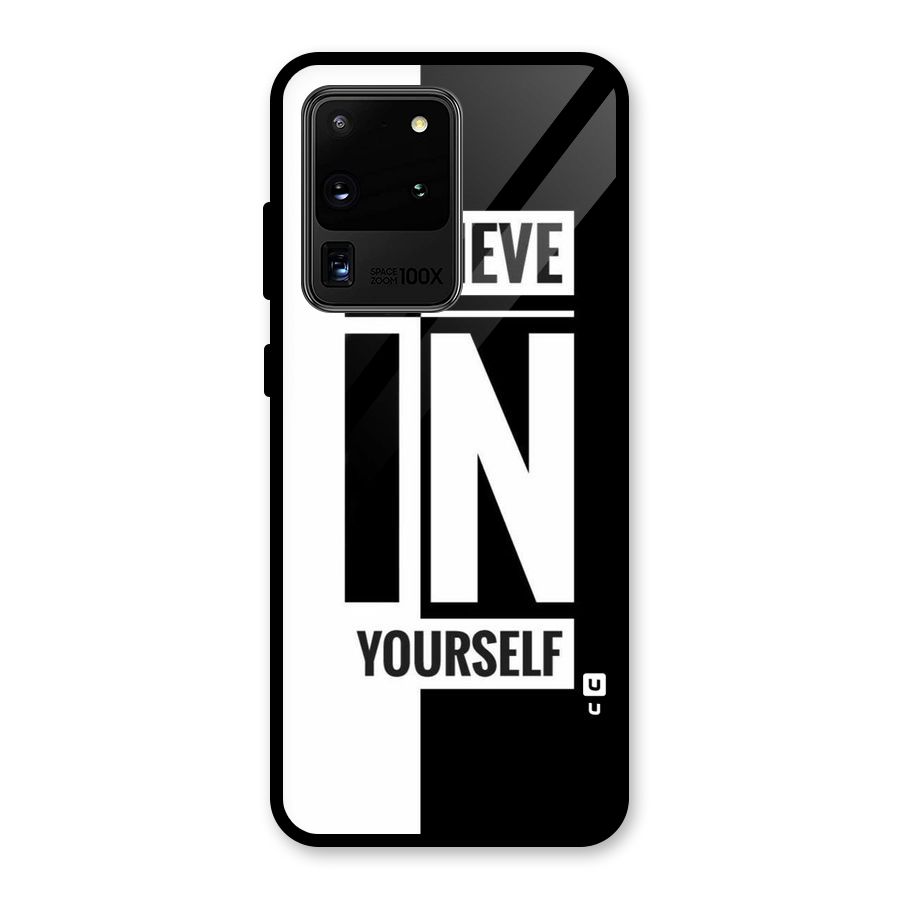 Believe Yourself Black Glass Back Case for Galaxy S20 Ultra