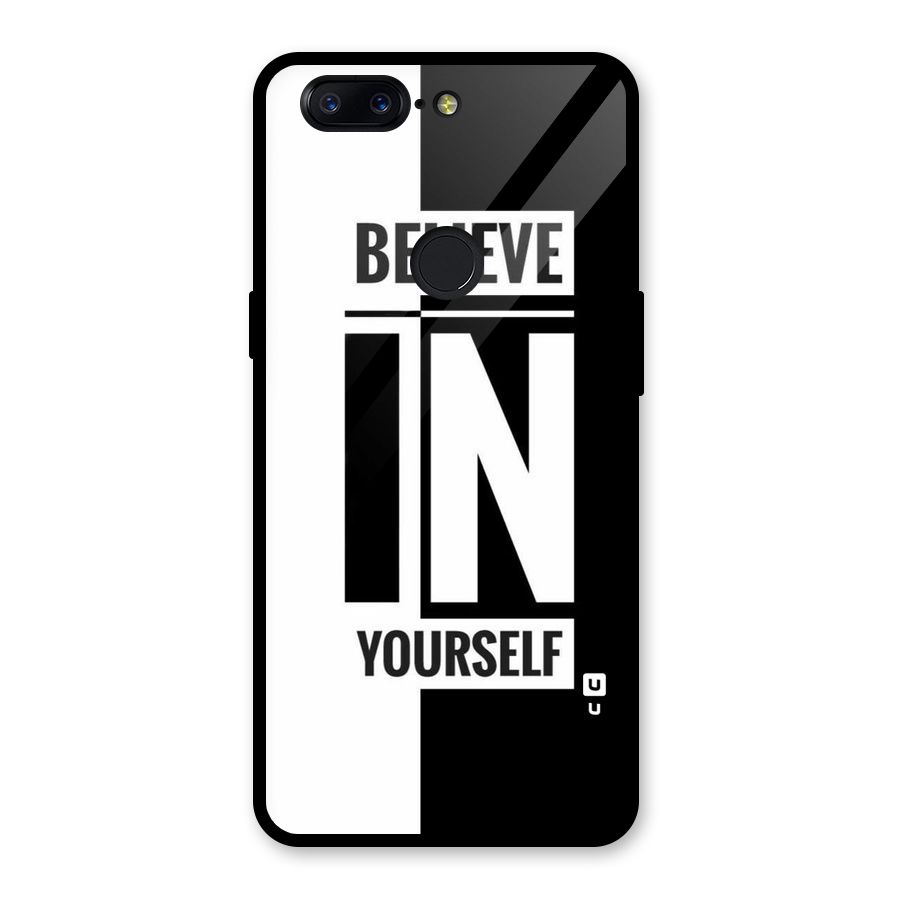 Believe Yourself Black Glass Back Case for OnePlus 5T