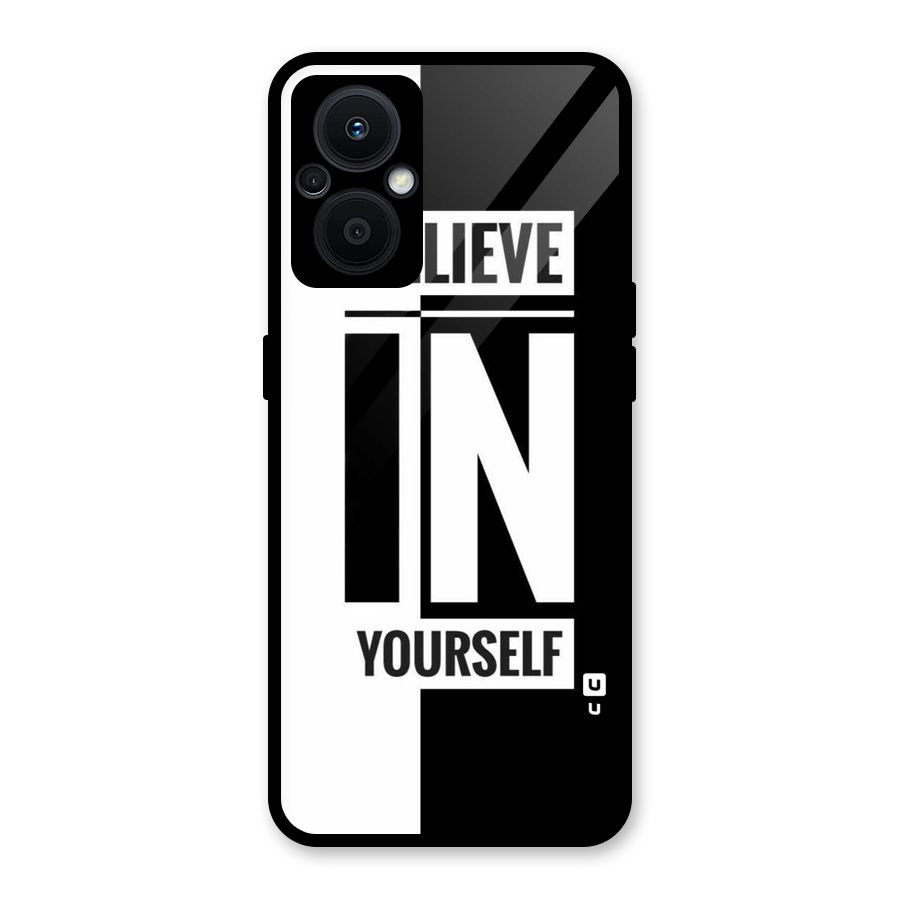 Believe Yourself Black Glass Back Case for Oppo F21s Pro 5G