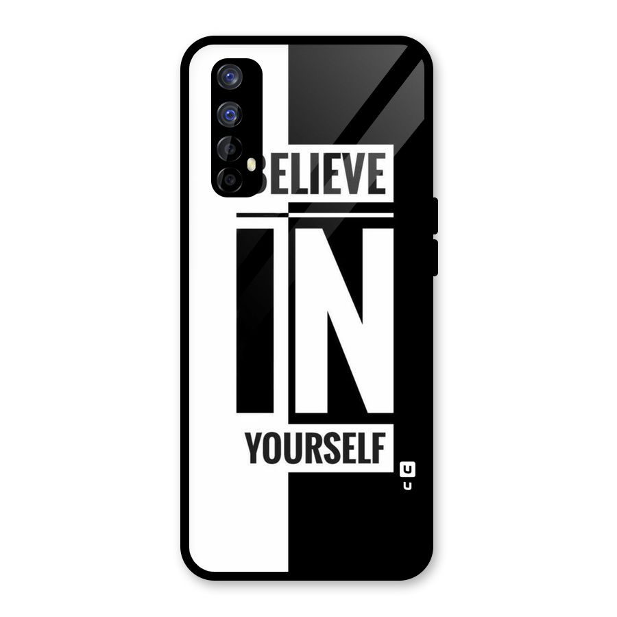 Believe Yourself Black Glass Back Case for Realme 7