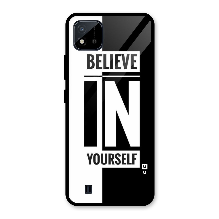 Believe Yourself Black Glass Back Case for Realme C11 2021
