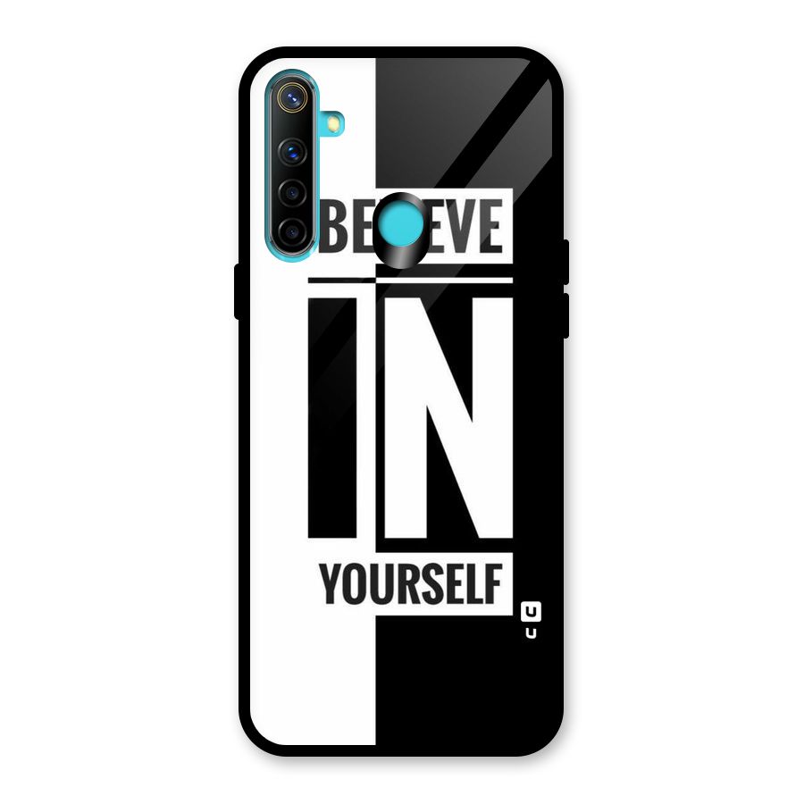 Believe Yourself Black Glass Back Case for Realme Narzo 10