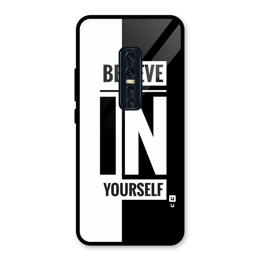 Believe Yourself Black Glass Back Case for Vivo V17 Pro