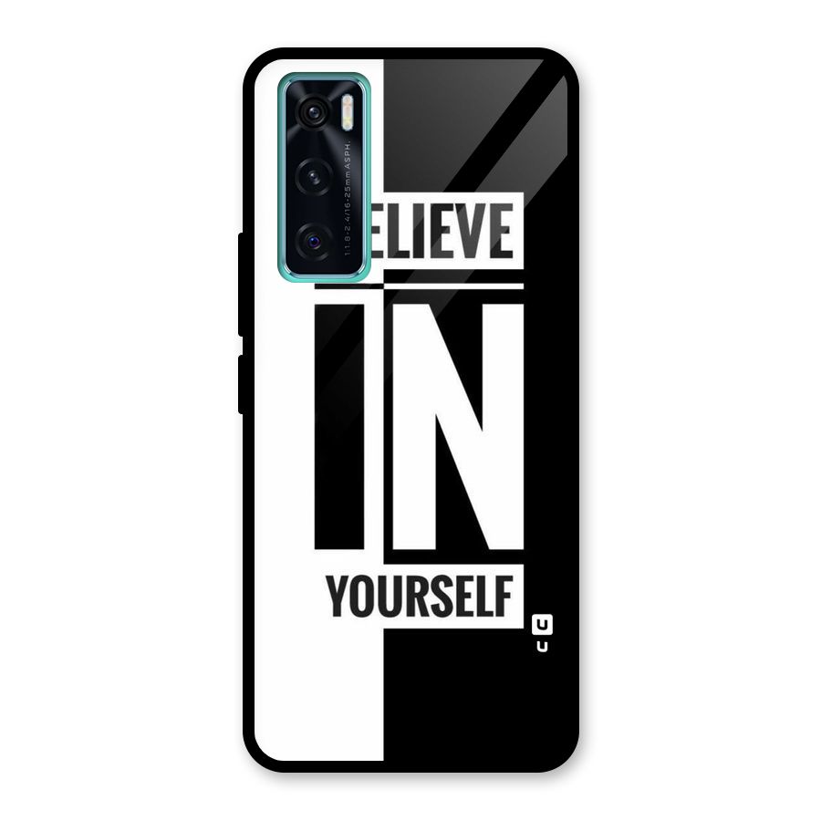 Believe Yourself Black Glass Back Case for Vivo V20 SE