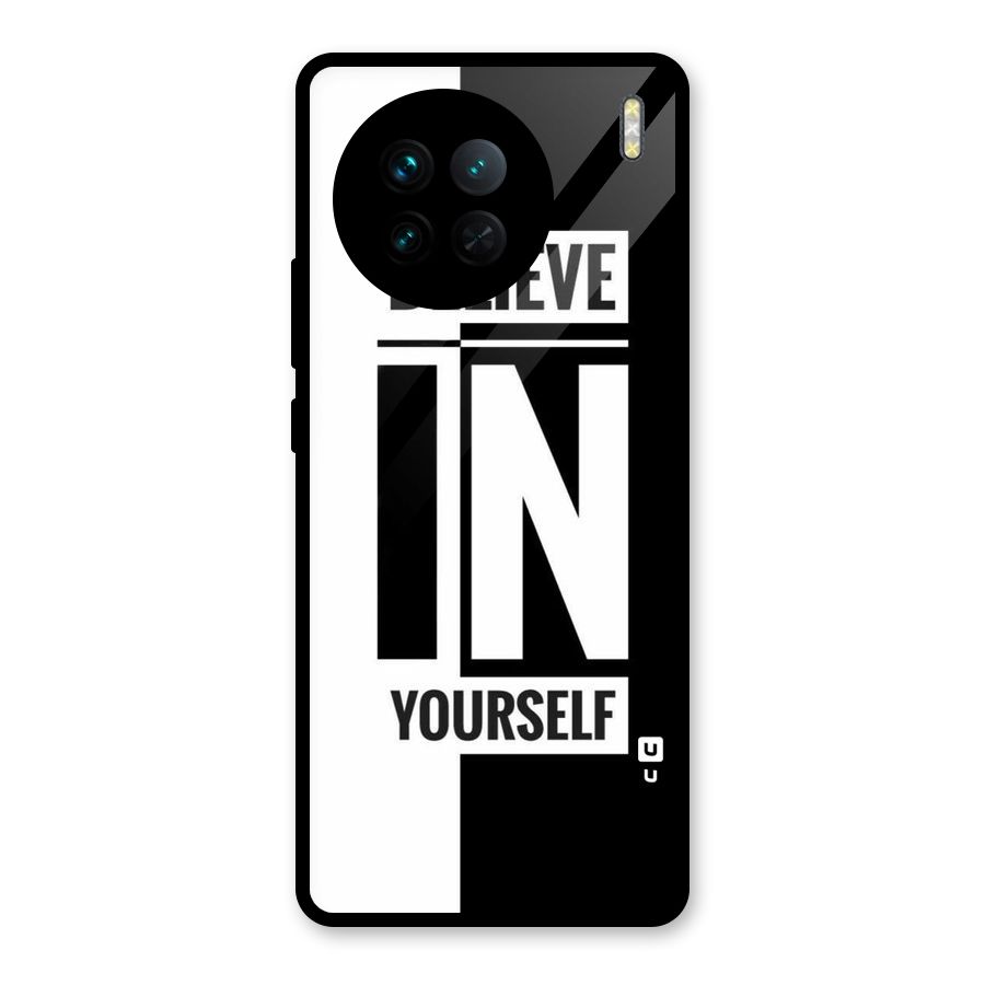 Believe Yourself Black Glass Back Case for Vivo X90