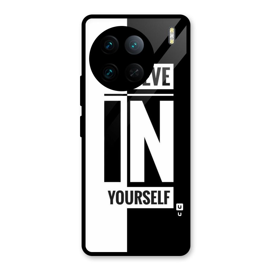 Believe Yourself Black Glass Back Case for Vivo X90 Pro