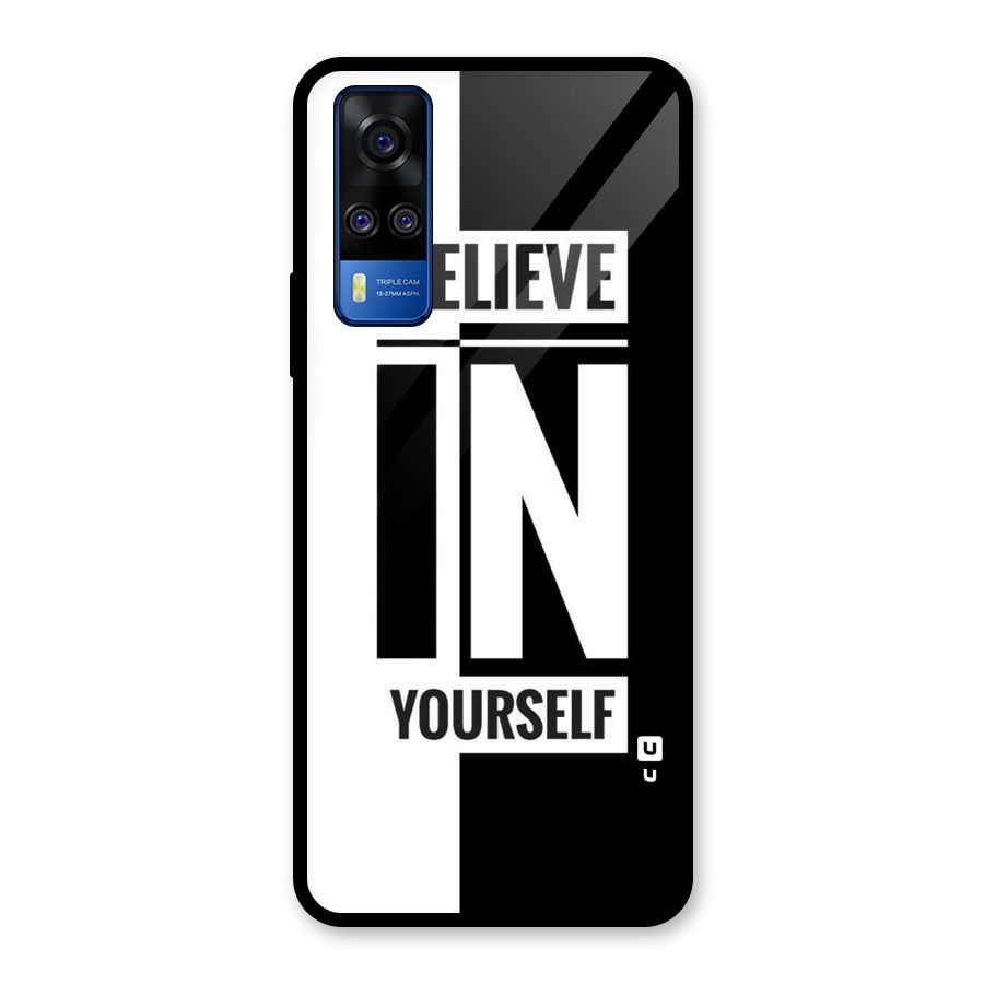Believe Yourself Black Glass Back Case for Vivo Y31
