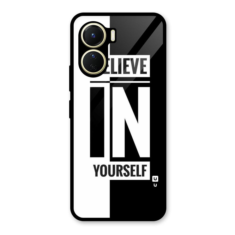 Believe Yourself Black Glass Back Case for Vivo Y56