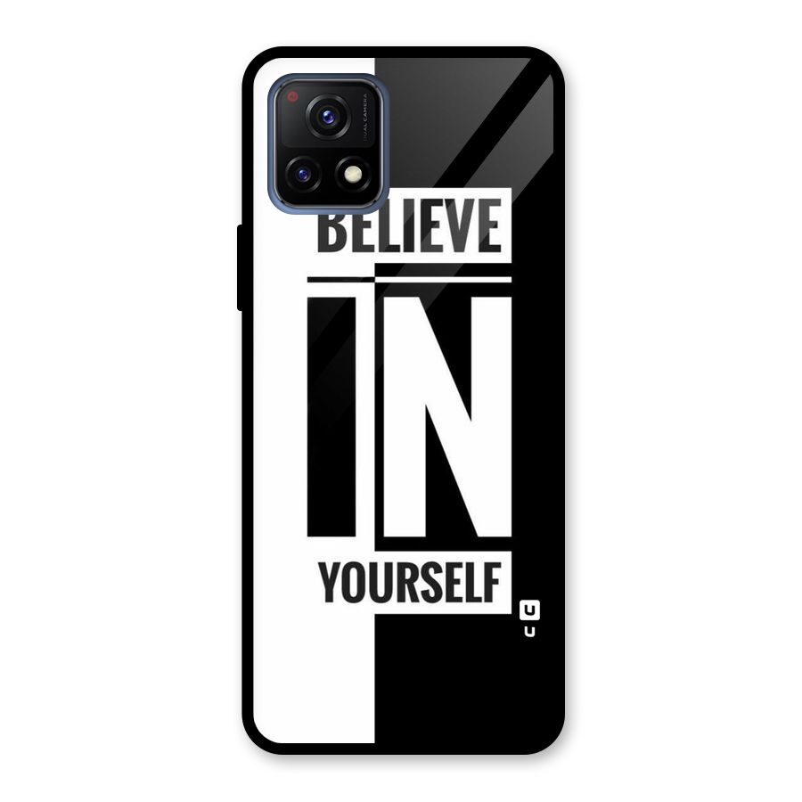 Believe Yourself Black Glass Back Case for Vivo Y72 5G