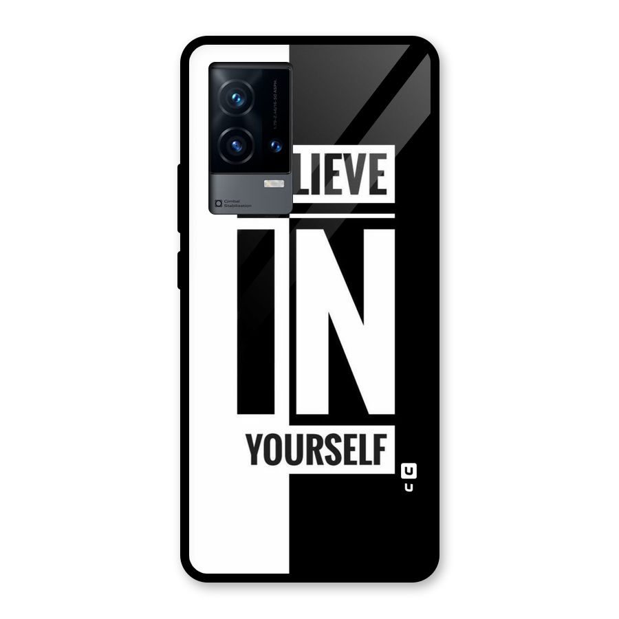 Believe Yourself Black Glass Back Case for iQOO 9 5G