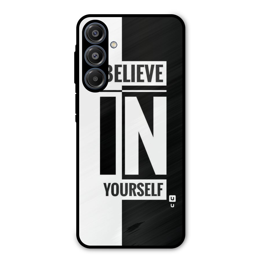 Believe Yourself Black Metal Back Case for Galaxy A16 5G