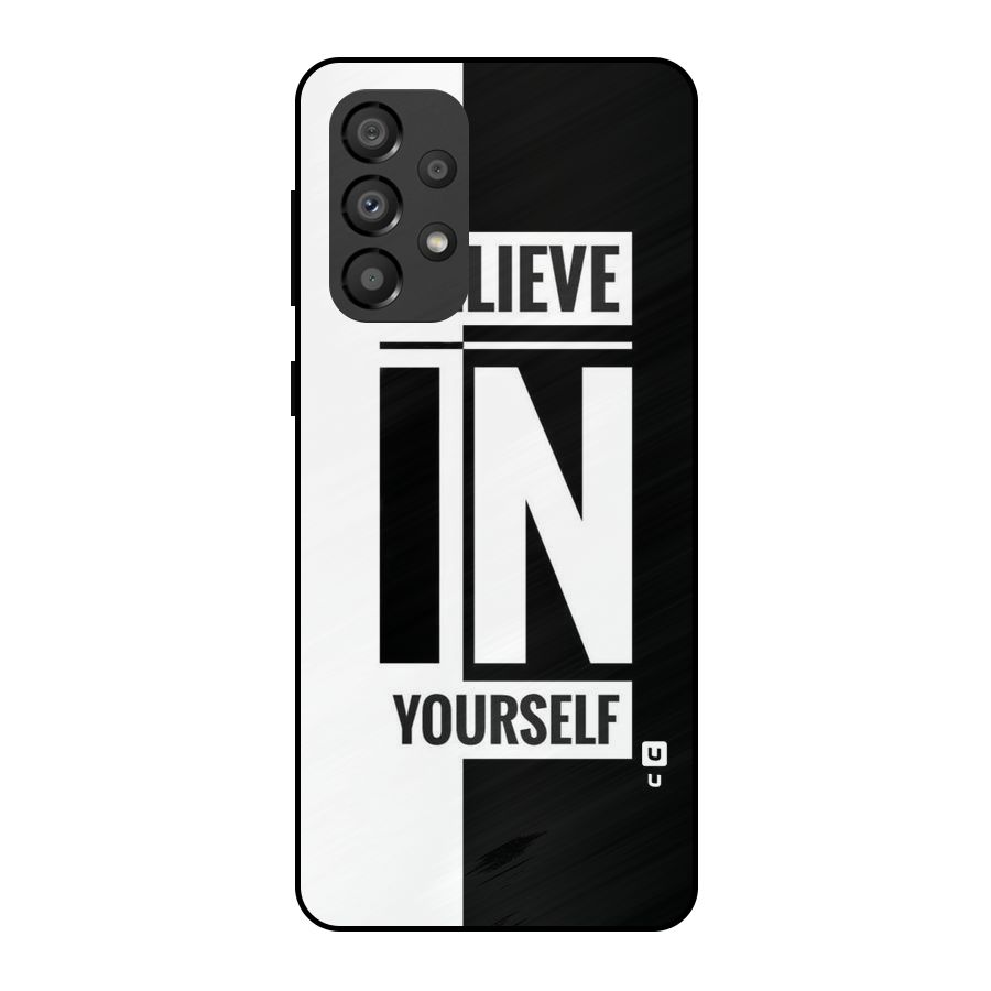 Believe Yourself Black Metal Back Case for Galaxy A33 5G