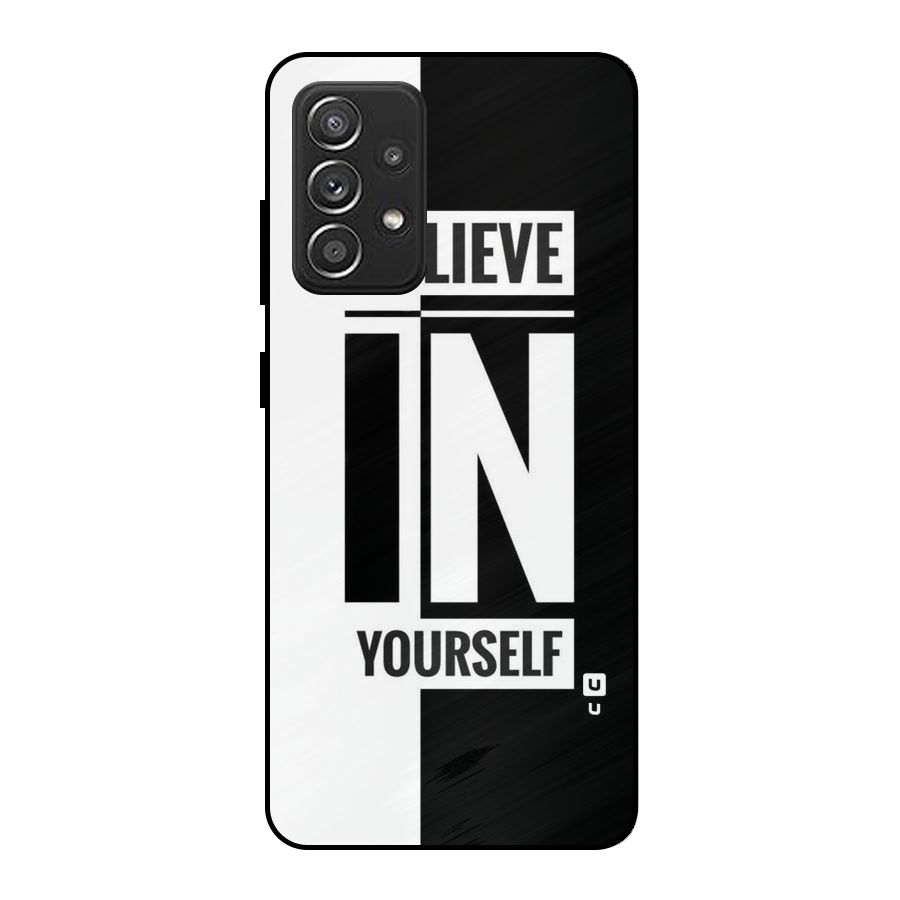 Believe Yourself Black Metal Back Case for Galaxy A52s 5G